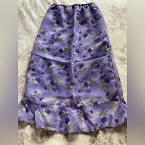 Y2K Vintage Mary-Kate and Ashley Purple Floral Mini Slip Skirt XS Bratz Fairy